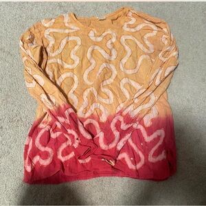 Vibrant Long Sleeve Top in Red and Orange